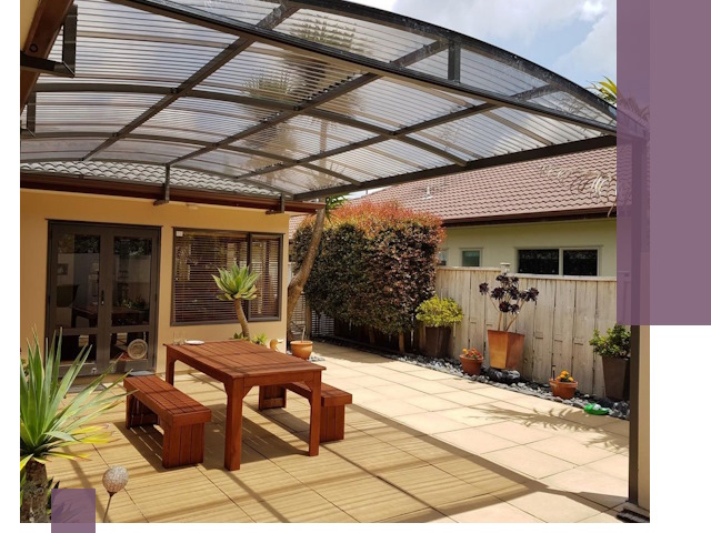 Навесы во двор под ключ в Кушве — изготовление и монтаж