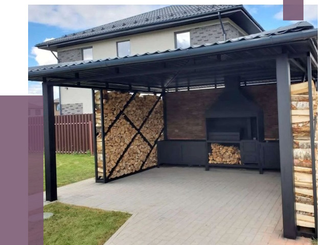 Навесы для барбекю в Кушве от 12780 руб. под ключ | ПРОЛЁТ-Кшв