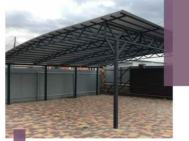 Металлические навесы под ключ в Кушве — изготовление и монтаж