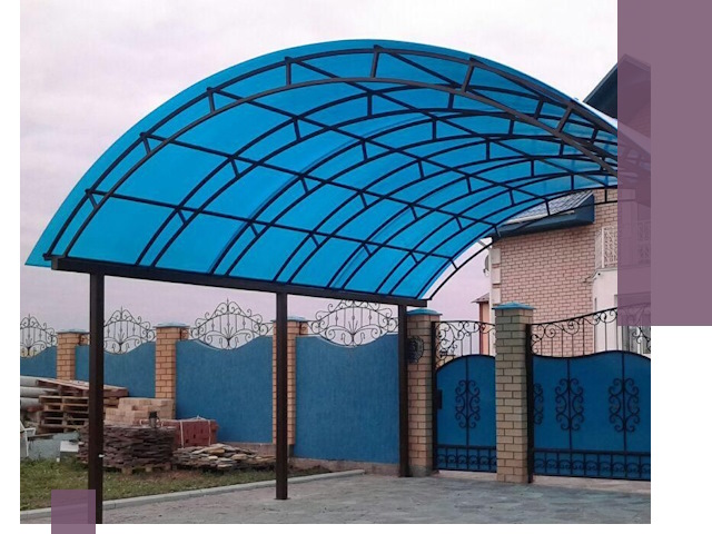Арочные навесы под ключ в Кушве — изготовление и монтаж