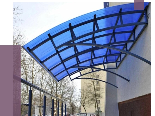 Козырьки из поликарбоната в Кушве от 4311 руб. под ключ | ПРОЛЁТ-Кшв