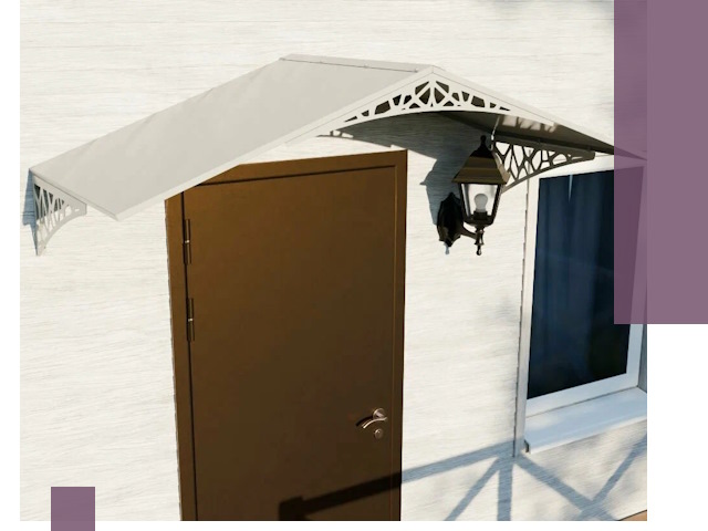 Металлические козырьки на входы и террасы в Кушве