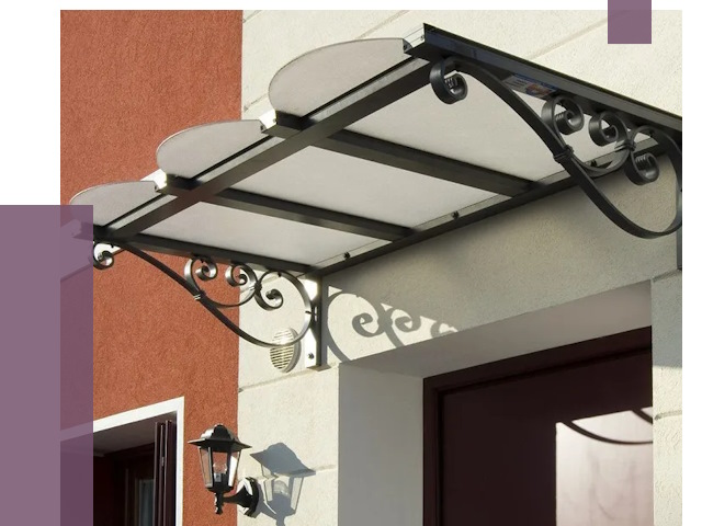 Односкатные козырьки в Кушве от 8417 руб.  | ПРОЛЁТ-Кшв