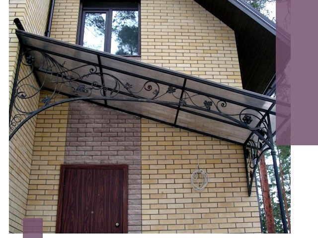 Односкатные козырьки из металла под ключ в Кушве