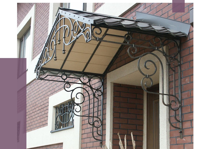 Двускатные козырьки в Кушве под ключ от 12831 руб.