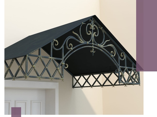 Двускатные металлические козырьки под ключ в Кушве